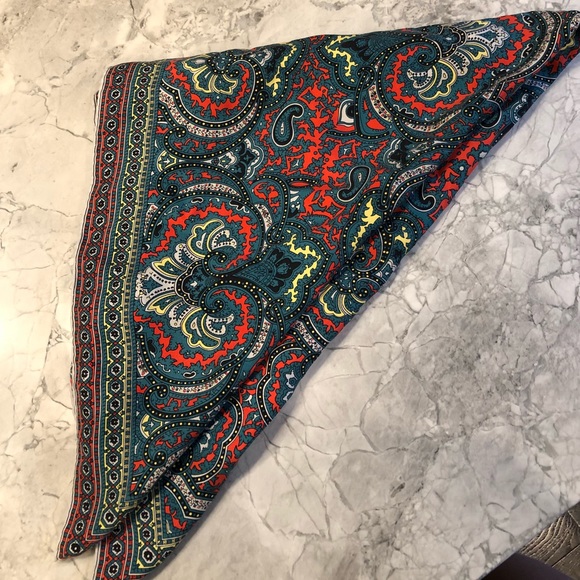 J Crew 100% silk paisley scarf - Picture 2 of 2